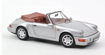 187330 Porsche 911 Carrera 2 Cabriolet 1990 Silver 1:18